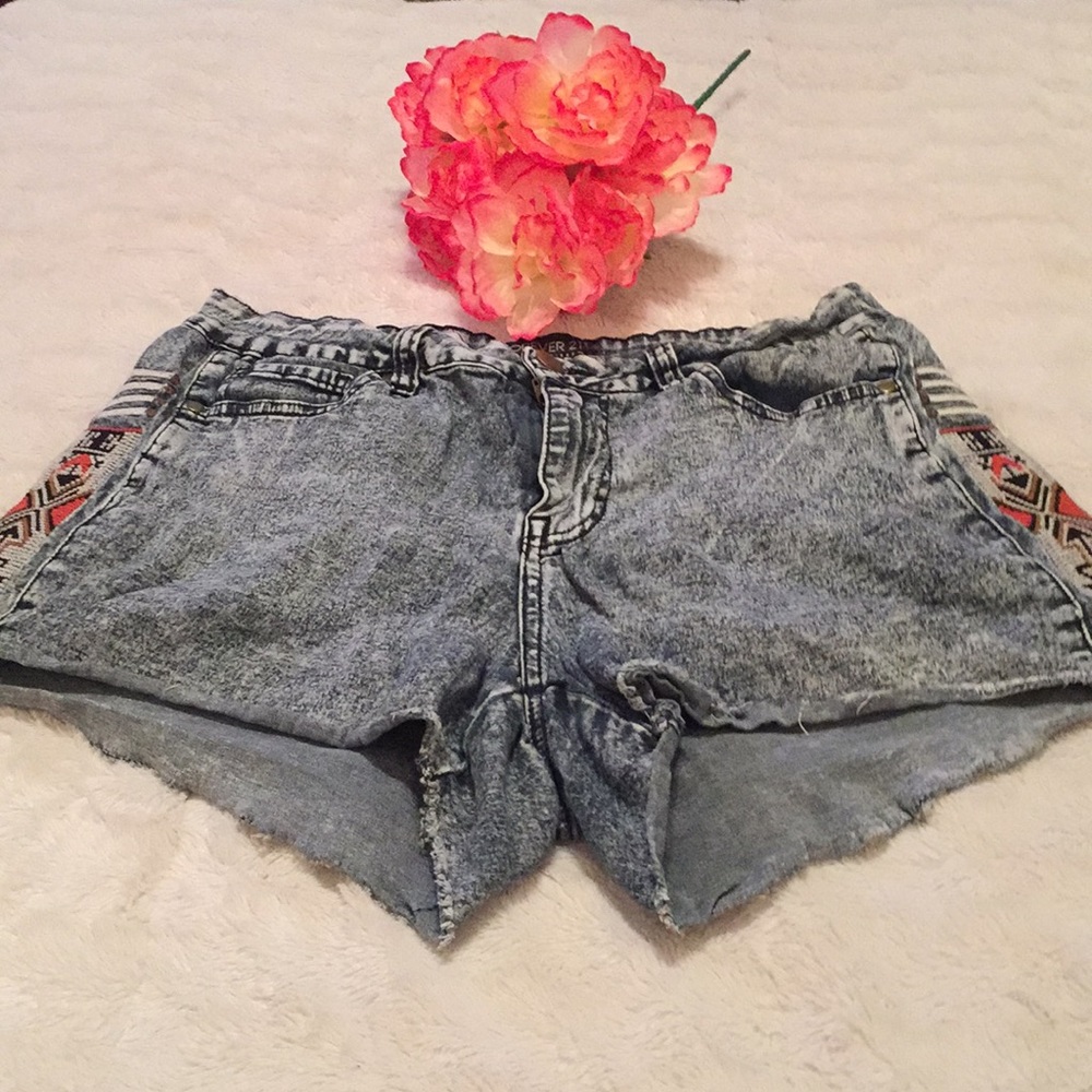Tribal Acid Wash Shorts